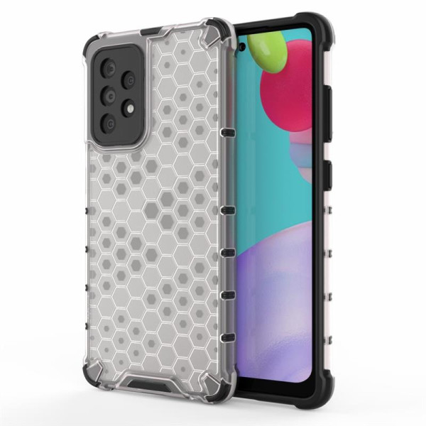 Хибриден гръб с ромбоидна шарка за Samsung Galaxy A52/A52s 5G - бял