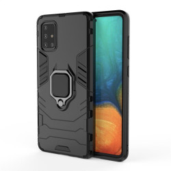 Хибриден гръб със стойка за Samsung Galaxy A71 - черен