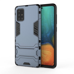 Хибриден гръб със стойка за Samsung Galaxy A71 - стоманено син