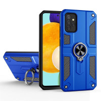 Хибриден гръб със стойка тип пръстен за Samsung Galaxy A72 - син