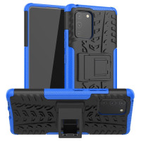 Двупластов гръб със стойка за Samsung Galaxy S10 Lite - син