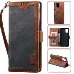 Ретро кожен калъф тип портмоне с магнитна закопчалка за Samsung Galaxy S10 Lite - сив
