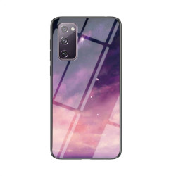 Силиконов кейс със стъклен гръб за Samsung Galaxy S20 FE - лилаво небе