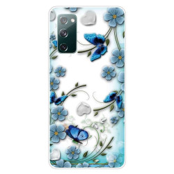 Силиконов гръб за Samsung Galaxy S20 FE - сини цветя