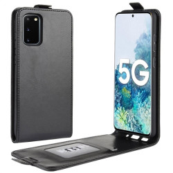 Кожен калъф flip за Samsung Galaxy S20 FE - черен