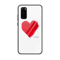 Силиконов кейс със стъклен гръб за Samsung Galaxy S20+ - сърце