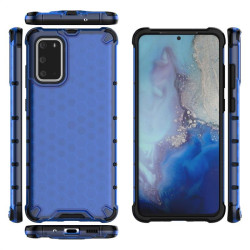 Хибриден гръб с ромбоидна шарка за Samsung Galaxy S20+ - син
