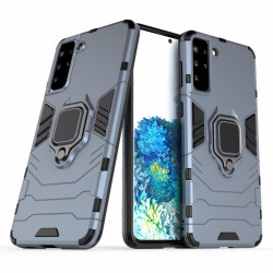 Хибриден гръб със стойка за Samsung Galaxy S21+ - стоманено син