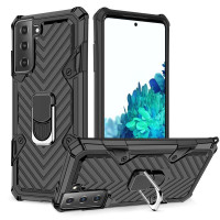 Хибриден гръб на черти със стойка за Samsung Galaxy S21 - черен