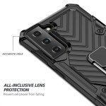 Хибриден гръб на черти със стойка за Samsung Galaxy S21 - черен - 0