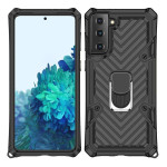 Хибриден гръб на черти със стойка за Samsung Galaxy S21 - черен - 1