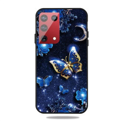 Силиконов гръб за Samsung Galaxy S21 Ultra - сини пеперуди