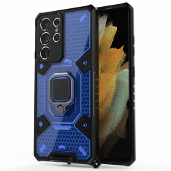 Хибриден гръб със стойка за Samsung Galaxy S21 Ultra - син