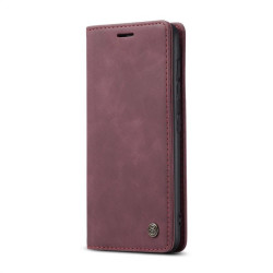 Калъф страничен flip марка CASEME за Samsung Galaxy S21 Ultra – винено червен