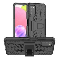 Двупластов гръб със стойка за Samsung Galaxy A03s (166.5) - черен