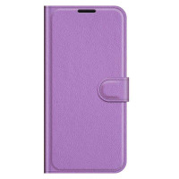 Кожен калъф тип портмоне за Samsung Galaxy A03s (166.5) - лилав