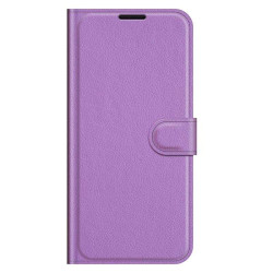 Кожен калъф тип портмоне за Samsung Galaxy A03s (166.5) - лилав