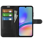 Кожен калъф тип портмоне за Samsung Galaxy A05s - черен - 2