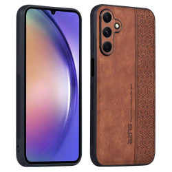 Силиконов гръб с покритие от кожа марка AZNS за Samsung Galaxy A05s  - кафяв