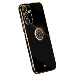 Силиконов гръб със стойка тип пръстен марка XINLI за Samsung Galaxy A05s - черен