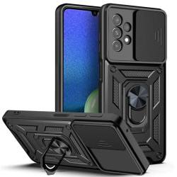 Хибриден гръб със стойка за Samsung Galaxy A13 - черен