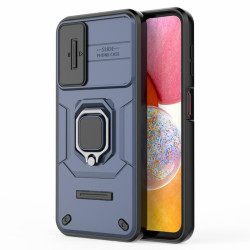 Хибриден гръб със стойка и слайдър за камера за Samsung Galaxy A14 4G/5G - тъмно син
