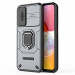 Хибриден гръб със стойка и слайдър за камера за Samsung Galaxy A14 4G/5G - сив