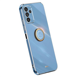 Силиконов гръб със стойка тип пръстен марка XINLI за Samsung Galaxy A14 4G/5G - син