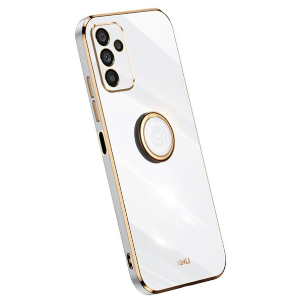 Силиконов гръб със стойка тип пръстен марка XINLI за Samsung Galaxy A14 4G/5G - бял