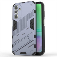 Хибриден гръб със стойка марка BIBERCAS за Samsung Galaxy A15 4G/5G - стоманено сив