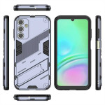 Хибриден гръб със стойка марка BIBERCAS за Samsung Galaxy A15 4G/5G - стоманено сив - 2