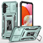Хибриден гръб със стойка и слайдър за камера за Samsung Galaxy A15 4G/5G - зелен металик