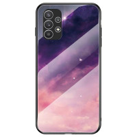 Силиконов кейс със стъклен гръб за Samsung Galaxy A23 5G - лилави облаци