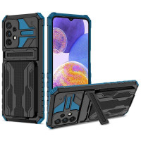 Хибриден гръб със стойка и място за карта за Samsung Galaxy A23 5G - син