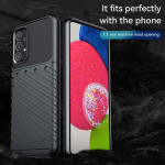 Подсилен силиконов гръб на черти за Samsung Galaxy A23 5G - черен - 0