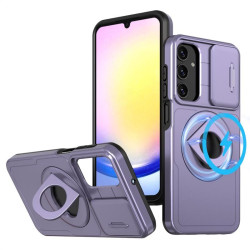 Хибриден гръб със стойка и слайдер за камера за Samsung Galaxy A25 5G - лилав