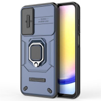 Хибриден гръб със стойка и слайдер за камера за Samsung Galaxy A25 5G - тъмно син