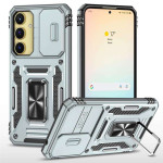 Хибриден гръб със стойка и слайдер за камера за Samsung Galaxy A25 5G - сив