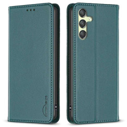 Кожен калъф тип портмоне марка BINFEN COLOR за Samsung Galaxy A25 5G - тюркоазен