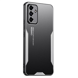Алуминиев гръб за Samsung Galaxy A25 5G - черен със сребрист ръб