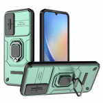 Хибриден гръб със стойка и слайдер за камера за Samsung Galaxy A34 5G - зелен