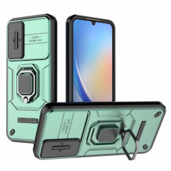 Хибриден гръб със стойка и слайдер за камера за Samsung Galaxy A34 5G - зелен