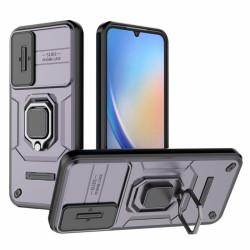 Хибриден гръб със стойка и слайдер за камера за Samsung Galaxy A34 5G - лилав