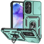 Хибриден гръб със стойка и слайдер за камера за Samsung Galaxy A35 5G - зелен