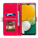 Кожен калъф тип портмоне с цип за Samsung Galaxy A54 5G - розово и златно - 2 Кожен калъф тип портмоне с цип за Samsung Galaxy A54 5G - розово и златно - 2