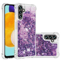 Силиконов гръб с течност с брокат за Samsung Galaxy A54 5G - лилав