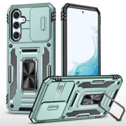 Хибриден гръб със стойка за Samsung Galaxy A54 5G - зелен металик