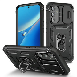 Хибриден гръб със стойка и слайдер за камера за Samsung Galaxy A54 5G - черен