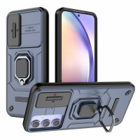 Хибриден гръб със стойка и слайдер за камера за Samsung Galaxy A54 5G - тъмно син