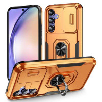 Хибриден гръб със стойка за Samsung Galaxy A54 5G - оранжев
